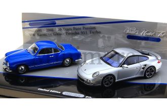 Volkswagen Karmann Ghia Coupe & Porsche 911 Turbo Twin Set Scale Model